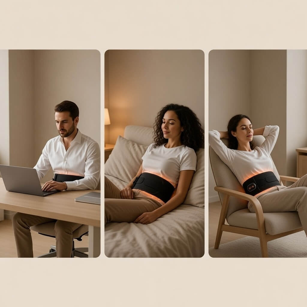 Wireless Heat • Deep Vibration • Built-In Support — Relief You Can Wear
