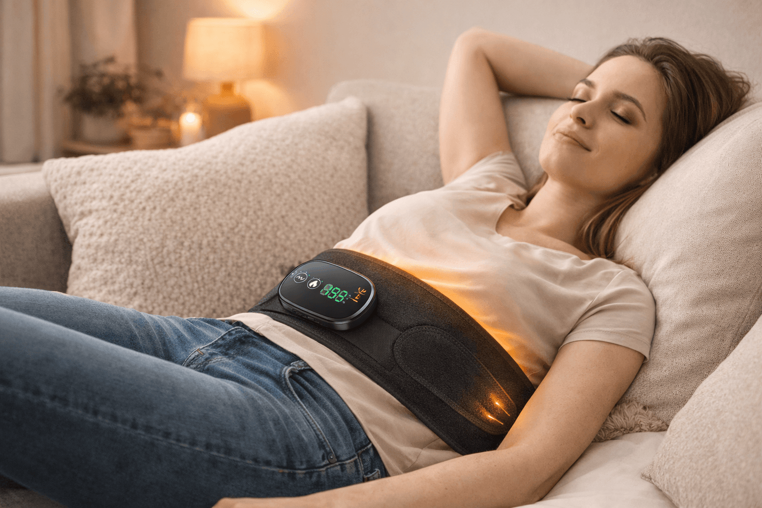 Key benefits of EvoLif wireless heated vibration belt: cordless heat, vibration massage, stable support, easy controls, and comfortable fit.